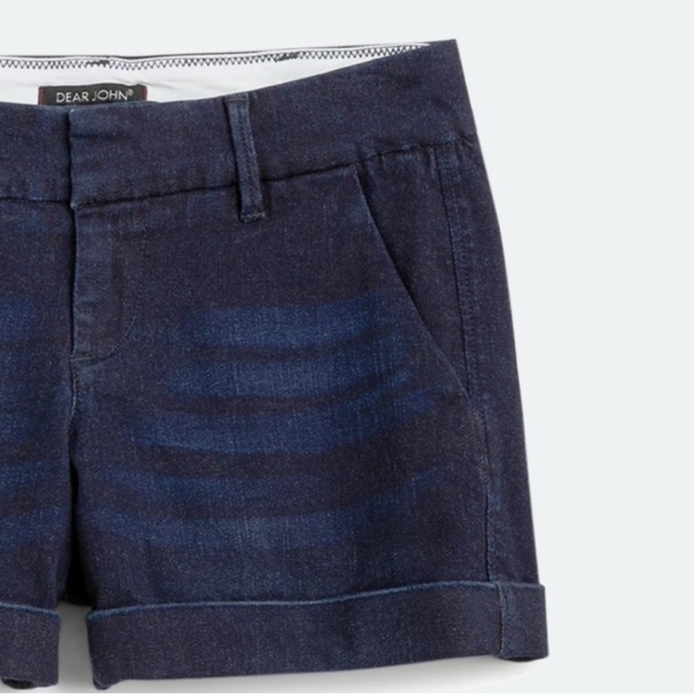Dear John Dark Finnegan Roll Cuff  Blue Jean Shorts
